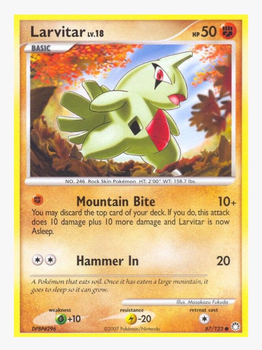 Larvitar Mysterious Treasures Pokemon Trading Card